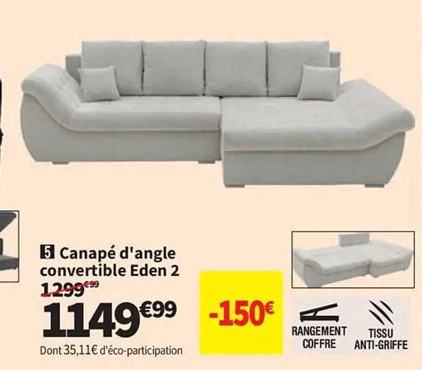 Canapé d'angle convertible Eden 2