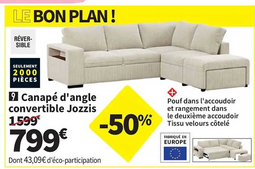 Canapé d'angle convertible Jozzis