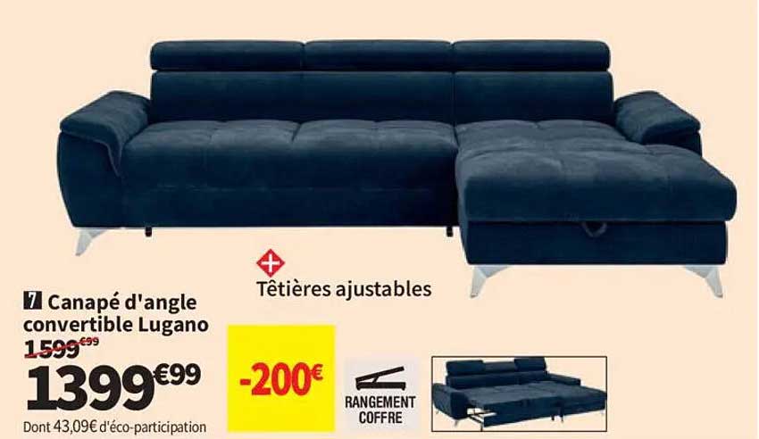 Canapé d'angle convertible Lugano