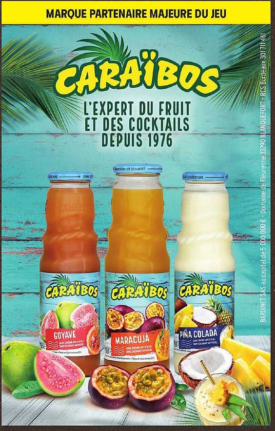 CARAÏBOS L'EXPERT DU FRUIT ET DES COCKTAILS DEPUIS 1976