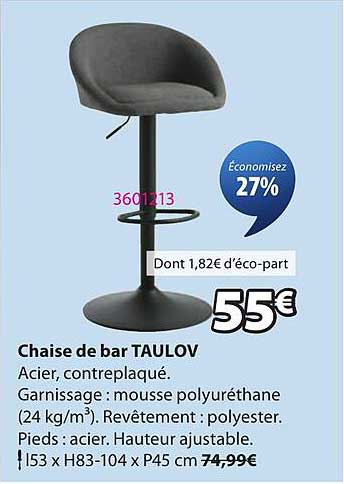 Chaise de bar TAULOV