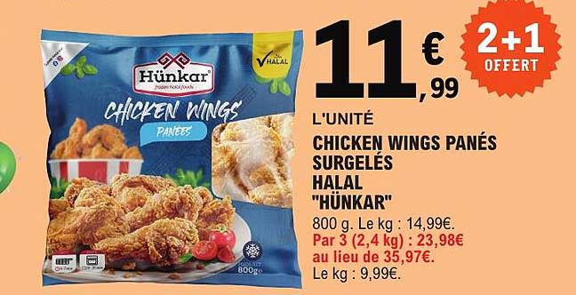 CHICKEN WINGS PANÉS SURGELÉS HALAL "HÜNKAR"