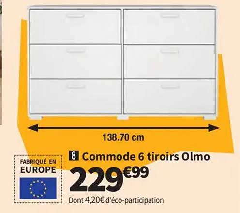 Commode 6 tiroirs Olmo