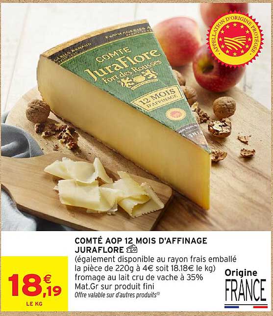COMTÉ AOP 12 MOIS D'AFFINAGE JURAFLORE