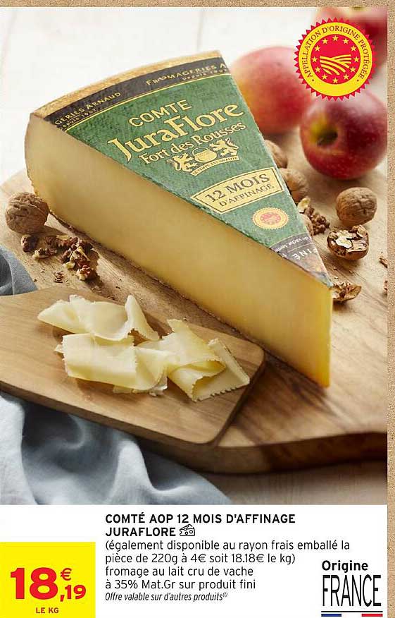 COMTÉ AOP 12 MOIS D'AFFINAGE JURAFLORE