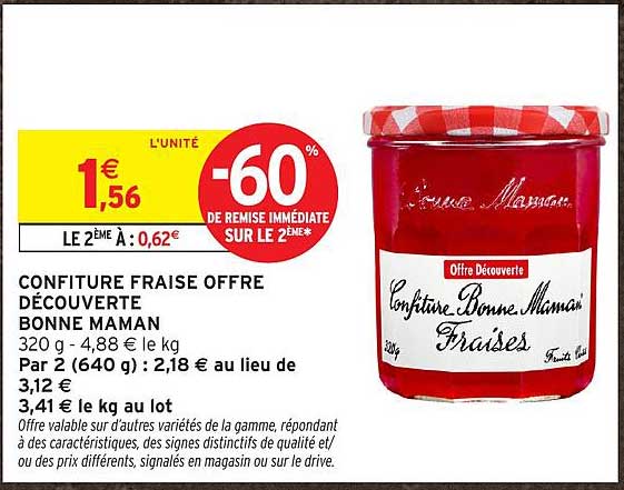 CONFITURE FRAISE OFFRE DÉCOUVERTE BONNE MAMAN