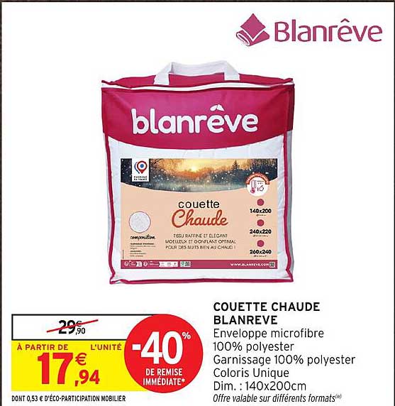 COUETTE CHAUDE BLANREVE