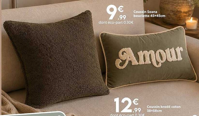 Coussin Soana bouclette 45x45cm