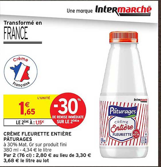 CRÈME FLEURETTE ENTIÈRE PÂTURAGES