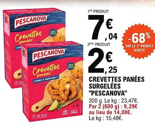 CREVETTES PANÉES SURGELÉES "PESCANOVA"