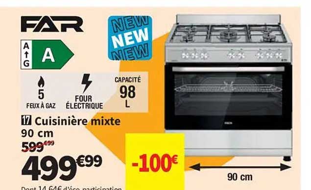 Cuisinière mixte 90 cm