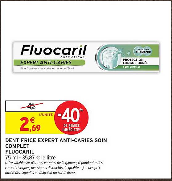 DENTIFRICE EXPERT ANTI-CARIES SOIN COMPLET FLUOCARIL