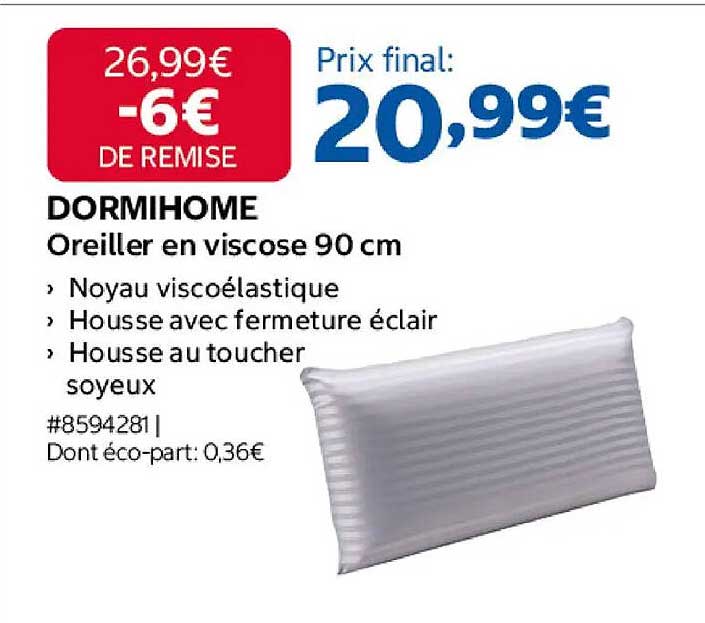 DORMIHOME Oreiller en viscose 90 cm
