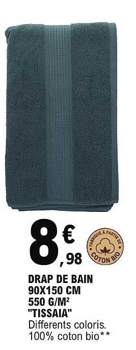 DRAP DE BAIN 90X150 CM 550 G/M² "TISSAIA"