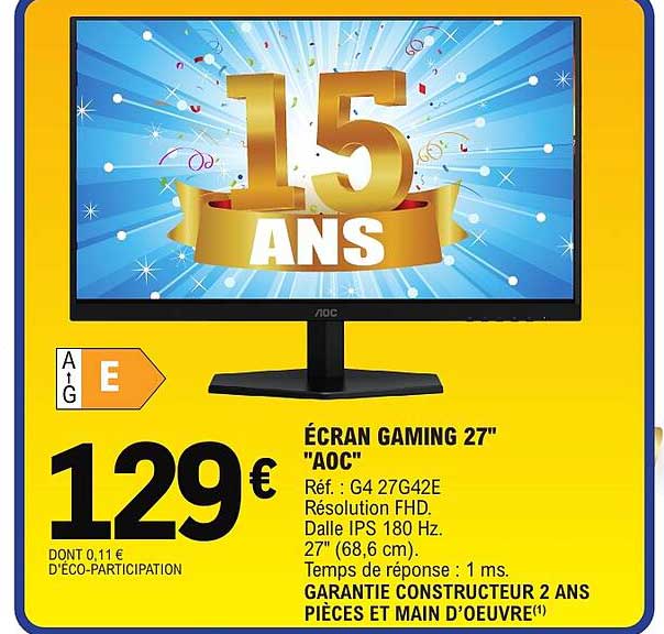 ÉCRAN GAMING 27'' "AOC"