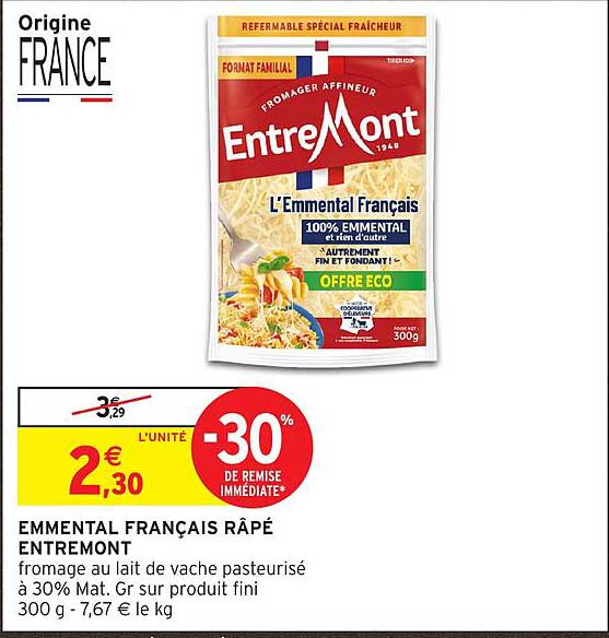 EMMENTAL FRANÇAIS RÂPÉ ENTREmont
