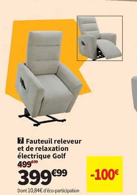 Fauteuil releveur et de relaxation électrique Golf