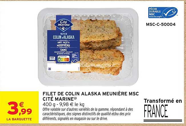 FILET DE COLIN ALASKA MEUNIÈRE MSC CITÉ MARINE(1)
