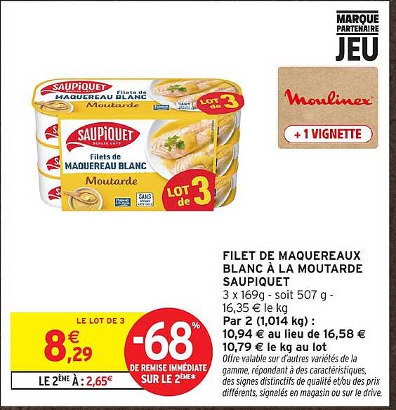 FILET DE MAQUEREAUX BLANC À LA MOUTARDE SAUPIQUET