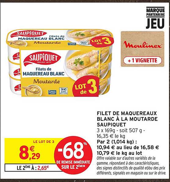 FILET DE MAQUEREAUX BLANC À LA MOUTARDE SAUPIQUET