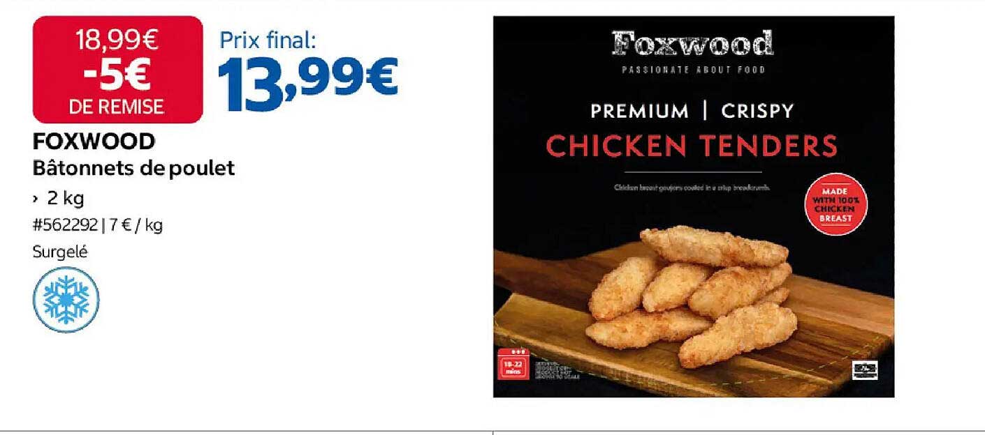 FOXWOOD Bâtonnets de poulet