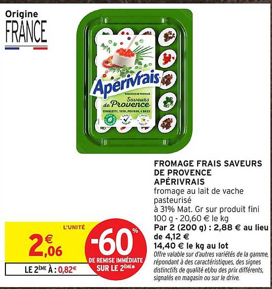FROMAGE FRAIS SAVEURS DE PROVENCE APÉRIVRAIS