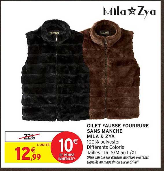 GILET FAUSSE FOURRURE SANS MANCHE MILA & ZYA