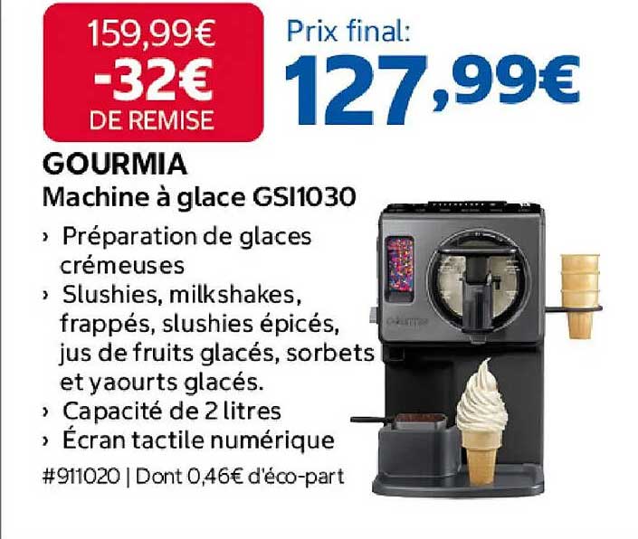 GOURMIA Machine à glace GSI1030