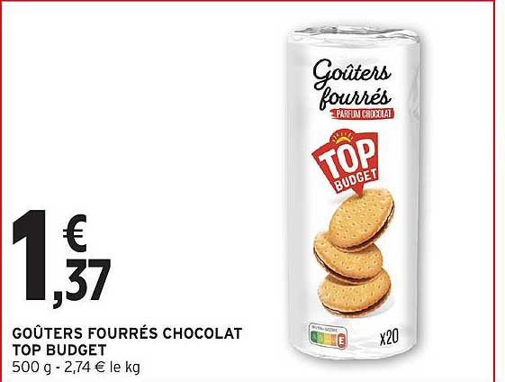 GOÛTERS FOURRÉS CHOCOLAT TOP BUDGET