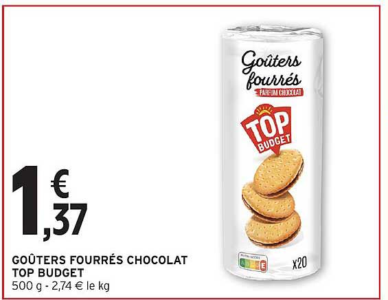 GOÛTERS FOURRÉS CHOCOLAT TOP BUDGET