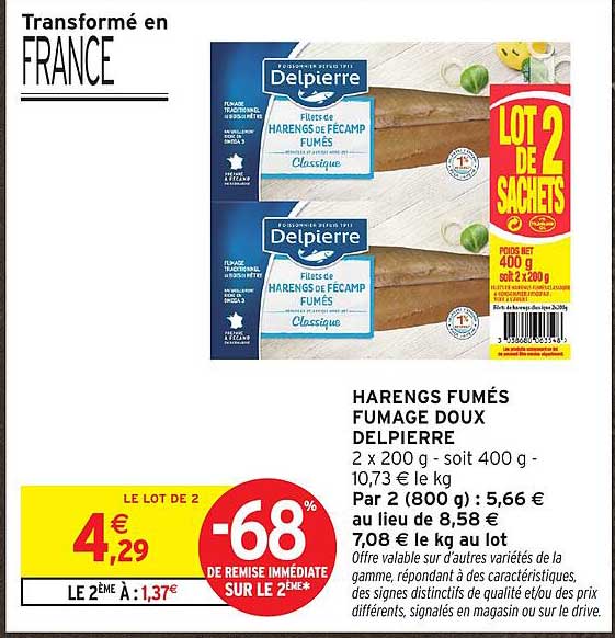 HARENGS FUMÉS FUMAGE DOUX DELPIERRE