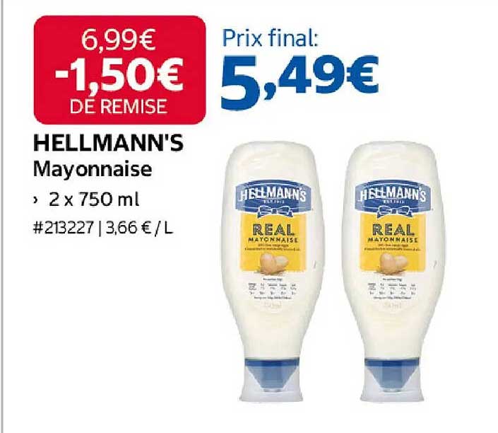 HELLMANN'S Mayonnaise, 2 x 750 ml