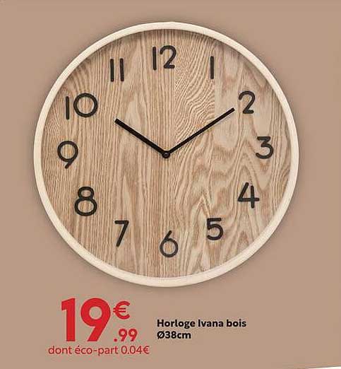 Horloge Ivana bois Ø38cm