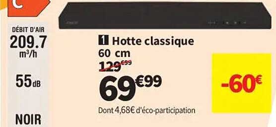 Hotte classique 60 cm