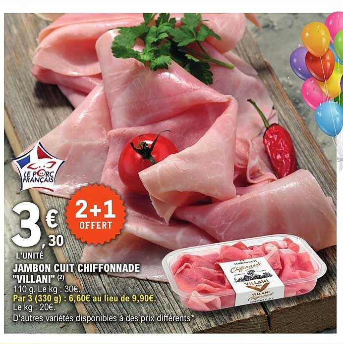 JAMBON CUIT CHIFFONNADE "VILLANI"