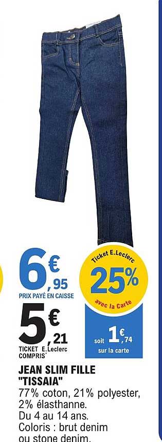 JEAN SLIM FILLE "TISSAIA"