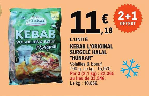 KEBAB L'ORIGINAL SURGELÉ HALAL "HÜNKAR"