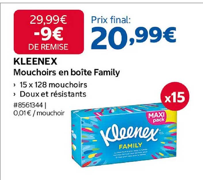 KLEENEX Mouchoirs en boîte Family