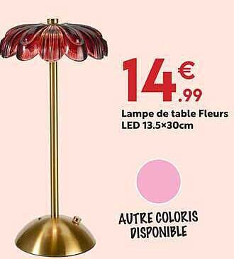 Lampe de table Fleurs LED 13.5×30cm