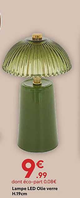 Lampe LED Olie verre H.19cm