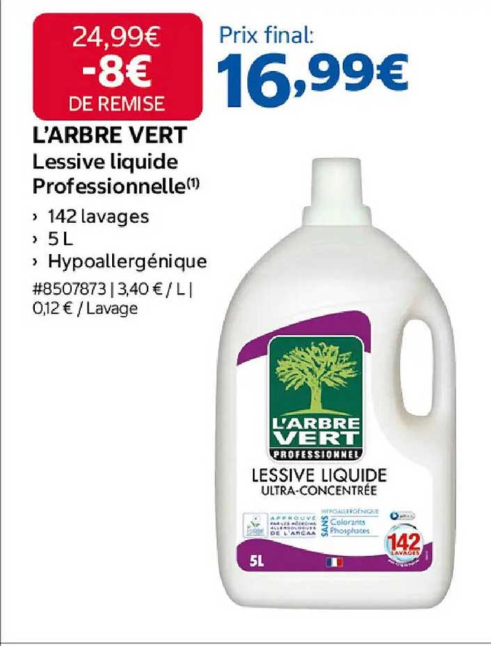L’ARBRE VERT Lessive liquide Professionnelle(1)
