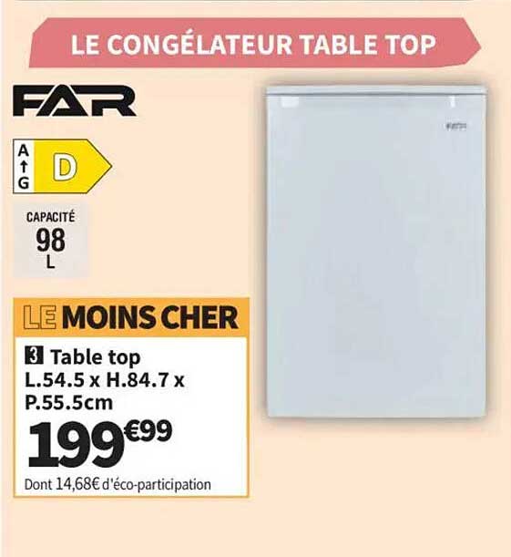 LE CONGÉLATEUR TABLE TOP