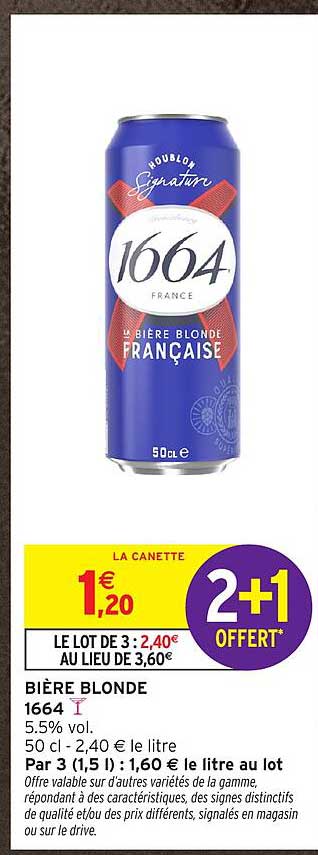 LE LOT DE 3 : 2,40€ AU LIEU DE 3,60€