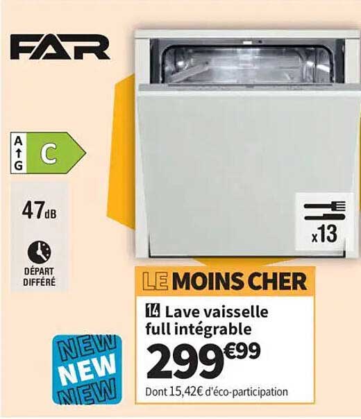 LE MOINS CHER 14 Lave vaisselle full intégrable