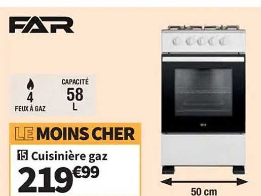 LE MOINS CHER 15 Cuisinière gaz