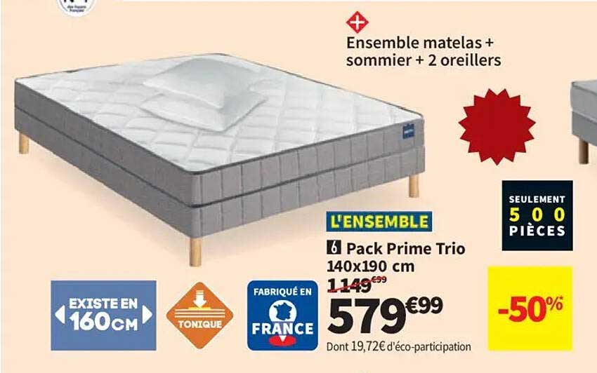 L'ENSEMBLE 6 Pack Prime Trio 140x190 cm