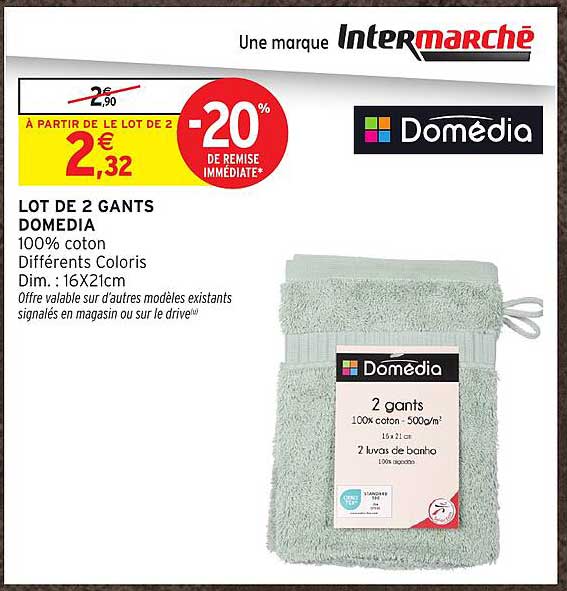 LOT DE 2 GANTS DOMEDIA