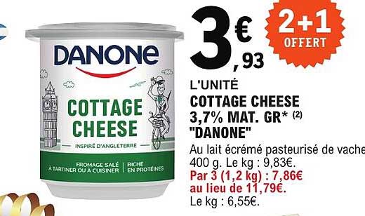 L'UNITE COTTAGE CHEESE 3,7% MAT. GR* "DANONE"