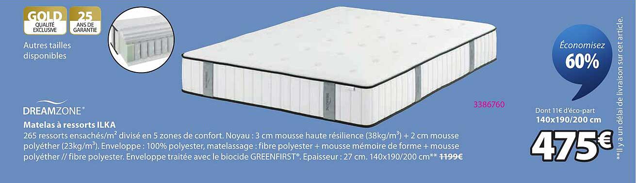 Matelas à ressorts ILKA