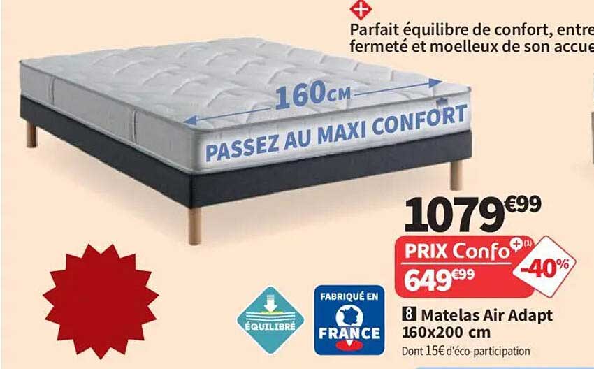 Matelas Air Adapt 160x200 cm